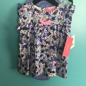 Girls onesie dress with matching hat 3/6 m